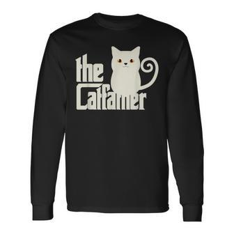 Cat Dad The Catfather Cats Kitten Long Sleeve T-Shirt T-Shirt | Mazezy