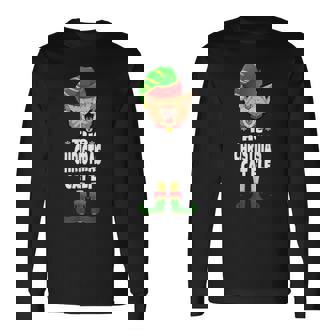 Cat Elf Christmas Pajama Party I The Christmas Cat Elf Long Sleeve T-Shirt - Monsterry