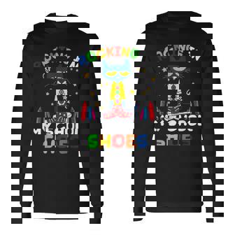 Cat Rocking I N My School Shoes Back To School Cat Lover Long Sleeve T-Shirt - Seseable