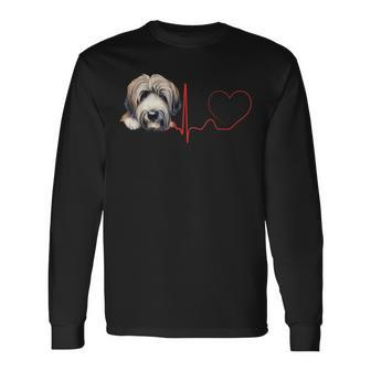 Catalan Sheepdog Heartbeat Ekg Dogs My Cardio Long Sleeve T-Shirt | Mazezy