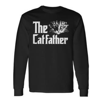 The Catfather Cat Enthusiast Father Kitten Lover Long Sleeve T-Shirt T-Shirt | Mazezy