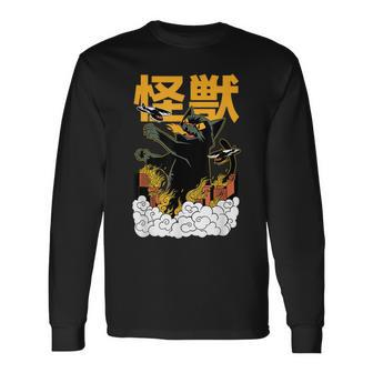 Catzilla Angry Kaiju Anime Cat Monster Long Sleeve - Monsterry