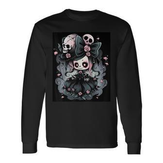 Cauldron Of Enchantment Halloween Witch Graphic Long Sleeve T-Shirt | Mazezy