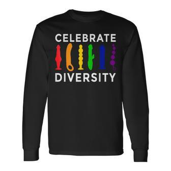 'Celebrate Diversity' Bisexual Feminist Lesbian Pride Long Sleeve T-Shirt | Mazezy