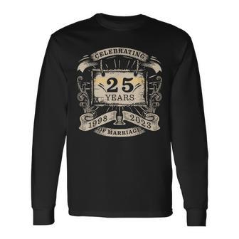 Celebrating 25 Year Of Marriage Anniversary Matching HisHer Long Sleeve T-Shirt - Seseable