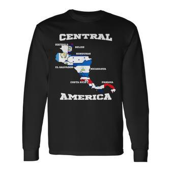 Central American Flags Central America Flags And Names Long Sleeve T-Shirt - Seseable