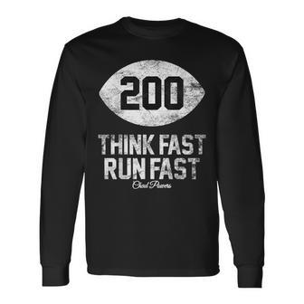 Chad Powers Think Fast Run Fast Football Lover Vintage Long Sleeve T-Shirt T-Shirt | Mazezy