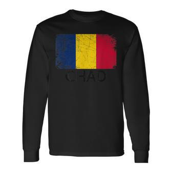 Chadian Flag Vintage Made In Chad Long Sleeve T-Shirt | Mazezy