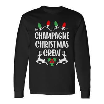 Champagne Name Christmas Crew Champagne Long Sleeve T-Shirt - Seseable