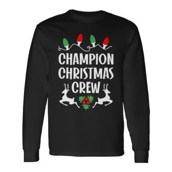 Champion Name Christmas Crew Champion Long Sleeve T-Shirt - Seseable