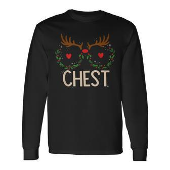 Chest Nuts Christmas Matching Couple Chestnuts Long Sleeve T-Shirt - Seseable