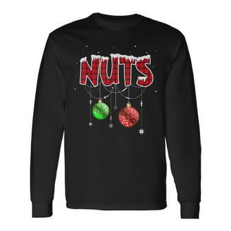 Chest Nuts Christmas Red Plaid Matching Couple Chestnuts Long Sleeve T-Shirt | Mazezy