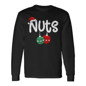 Chest Nuts Couple Christmas Pajama Chestnuts Xmas Men Long Sleeve T-Shirt - Monsterry