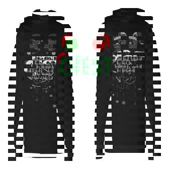 Chest Nuts Xmas Couple Christmas Couple Matching Long Sleeve T-Shirt - Thegiftio UK