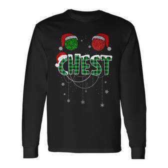 Chest Nuts Xmas Couple Christmas Couple Matching Long Sleeve T-Shirt - Thegiftio UK