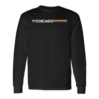 Chicago Gay Pride Colors Outfits For Parades Festival Party Long Sleeve T-Shirt T-Shirt | Mazezy