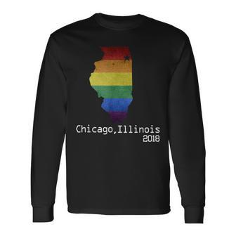 Chicago Illinois 2018 Lgbt Pride Gay Pride Long Sleeve T-Shirt T-Shirt | Mazezy
