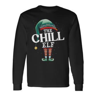 Chill Elf Christmas Group Xmas Pajama Party Long Sleeve T-Shirt - Monsterry