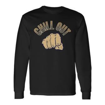 Chill Out Meditation Gym Long Sleeve T-Shirt - Monsterry