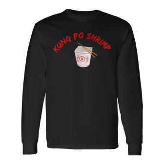 Graphic Chinese Food Apparel-Kung Po Shrimp Long Sleeve T-Shirt | Mazezy