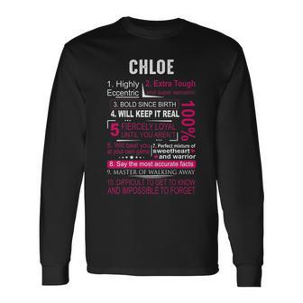 Chloe Name Chloe Name V2 Long Sleeve T-Shirt - Seseable