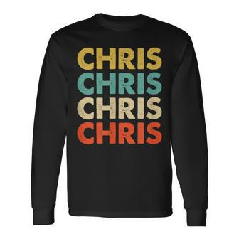 Chris Name Long Sleeve T-Shirt | Mazezy