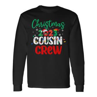 Christmas 2023 Cousin Crew Xmas Lights Matching Pajama Long Sleeve T-Shirt | Mazezy