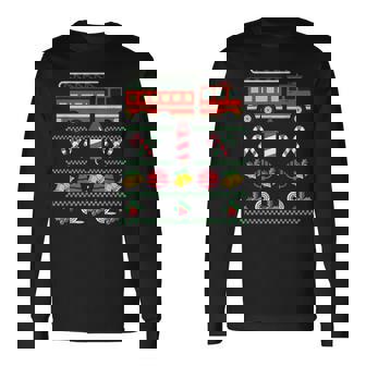 Christmas Firefighter Merry Christmas Fire Truck Costume Long Sleeve T-Shirt | Mazezy