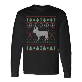 Christmas French Bulldog Ugly Sweater Dog Lover Long Sleeve T-Shirt | Mazezy