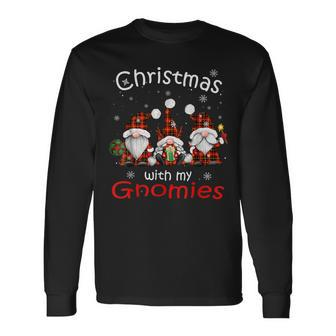 Christmas With My Gnomies Buffalo Red Plaid Gnome For Family Long Sleeve T-Shirt - Thegiftio UK