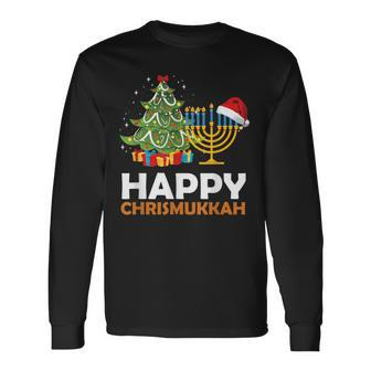 Christmas Hanukkah Chanukah Merry Happy Chrismukkah Long Sleeve T-Shirt - Seseable