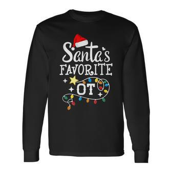Christmas Occupational Therapist Therapy Santa's Favorite Ot Long Sleeve T-Shirt | Mazezy
