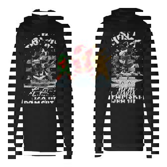 This Is My Christmas Pajama Dabbing Santa Elf Pajamas Long Sleeve T-Shirt | Mazezy