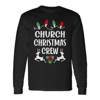 Church Name Christmas Crew Church Long Sleeve T-Shirt - Seseable