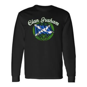 Clan Graham Tartan Scottish Last Name Scotland Flag Last Name Long Sleeve T-Shirt T-Shirt | Mazezy
