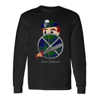 Clan Johnson Surname Last Name Scottish Tartan Crest Last Name Long Sleeve T-Shirt T-Shirt | Mazezy
