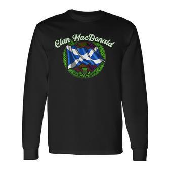 Clan Macdonald Tartan Scottish Last Name Scotland Flag Last Name Long Sleeve T-Shirt T-Shirt | Mazezy