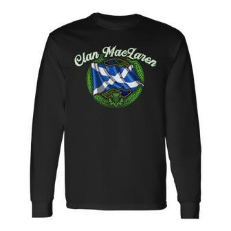 Clan Maclaren Tartan Scottish Last Name Scotland Flag Last Name Long Sleeve T-Shirt T-Shirt | Mazezy