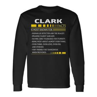 Clark Name Clark Facts V2 Long Sleeve T-Shirt - Seseable