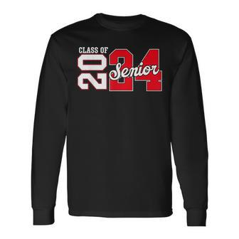 Class Of 2024 Senior 2024 Graduation Or First Day Of School Long Sleeve T-Shirt - Seseable