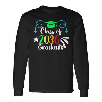Class Of 2036 Grow With Me First Day Kindergarten Graduation Long Sleeve - Seseable