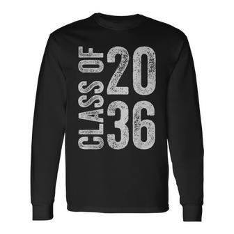 Class Of 2036 Grow With Me Graduation First Day Of School Long Sleeve - Seseable