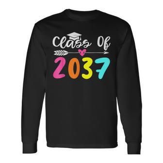 Class Of 2037 Grow With Me Graduation First Day Of School Long Sleeve T-Shirt | Mazezy