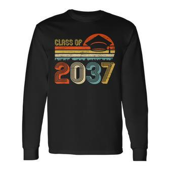 Class Of 2037 Grow With Me Pre-K Graduate Vintage Retro Long Sleeve T-Shirt | Mazezy