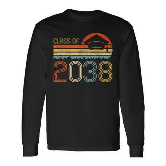 Class Of 2038 Grow With Me Pre-K Graduate Vintage Retro Long Sleeve - Seseable