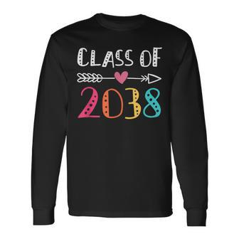 Class Of 2038 Kindergarten Pre K Grow With Me Graduation Long Sleeve T-Shirt T-Shirt | Mazezy