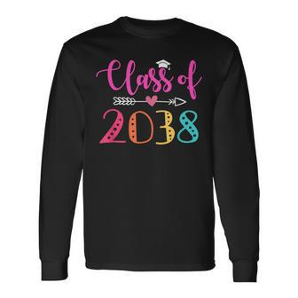 Class Of 2038 Kindergarten Pre K Grow With Me Graduation Long Sleeve T-Shirt T-Shirt | Mazezy