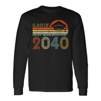 Class Of 2040 Grow With Me Pre-K Graduate Vintage Retro Long Sleeve T-Shirt T-Shirt | Mazezy