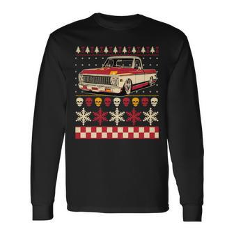 Classic Antique Pickup Truck Vintage Ugly Sweater Long Sleeve T-Shirt | Mazezy