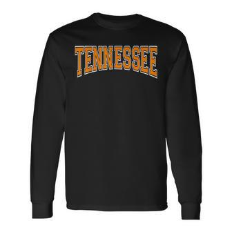 Classic Tennessee Tn State Varsity Style Orange Long Sleeve - Monsterry